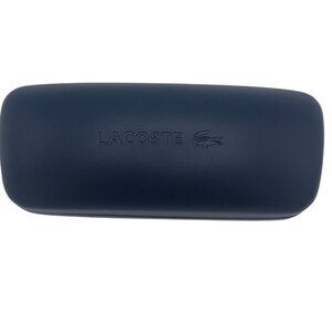 Lacoste Eyeglass Case Navy Blue Hard Clam Shell White Interior Alligator Preppy